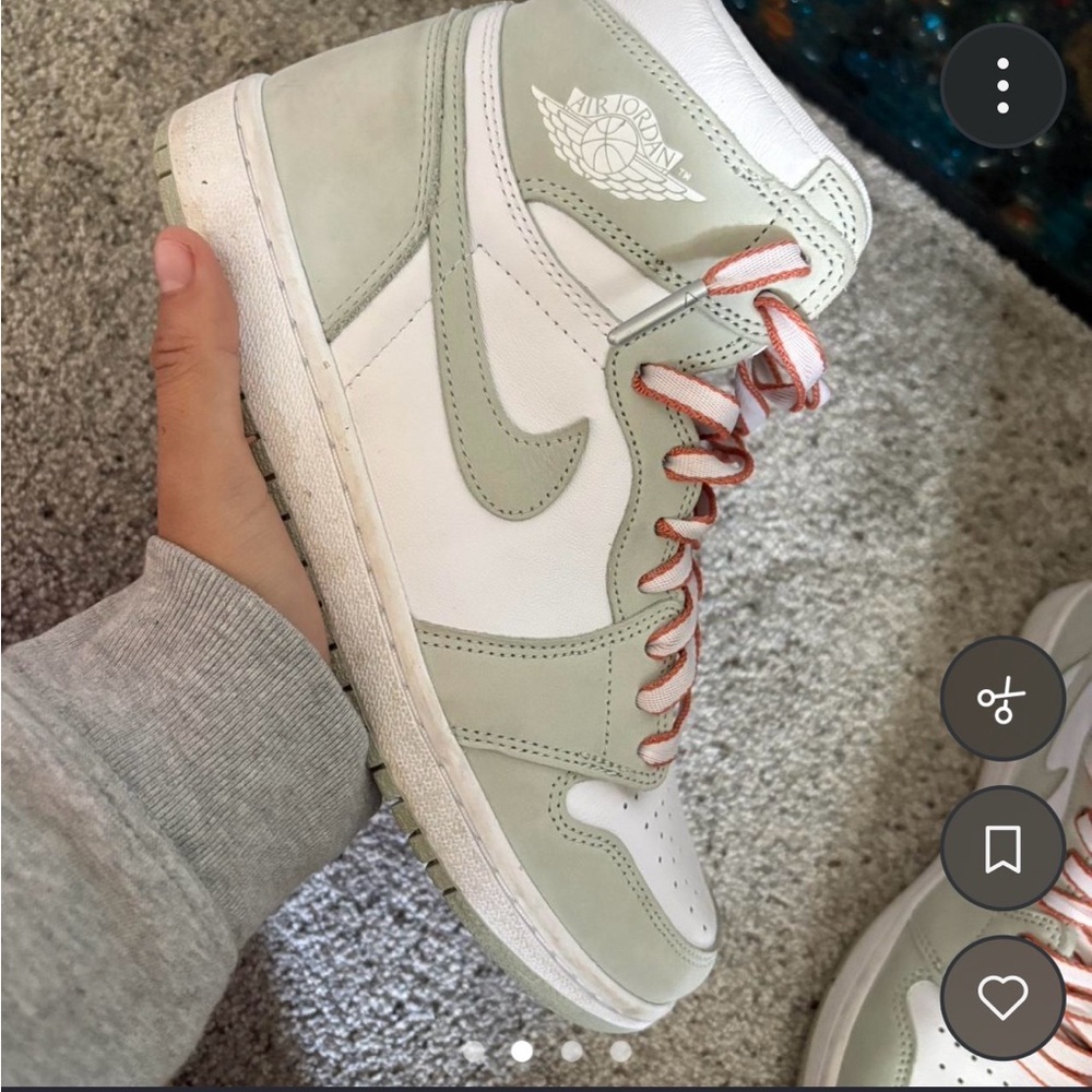 Jordan Men’s Sneakers - White and Light Green